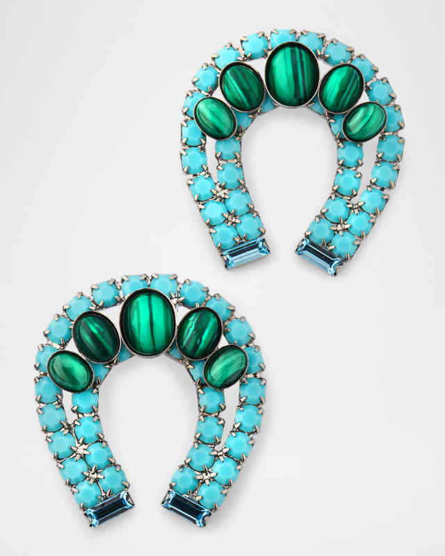 Althea Earrings in Malachite Turquoise